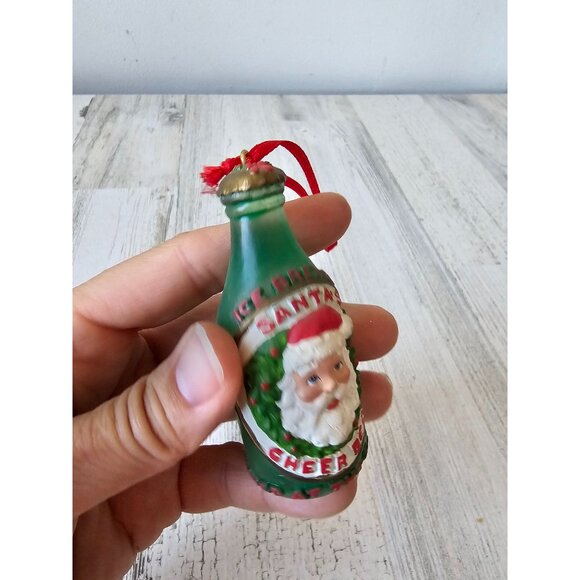 Cheer beer Santa glass ornament Xmas tree - Picture 7 of 8